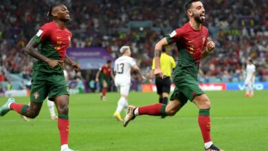 ثنائية برونو فيرنانديز تنقل البرتغال إلى الدور الثاني في كأس العالم