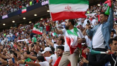 مناوشات بين مشجعي المنتخب الإيراني أثناء مباراة ويلز