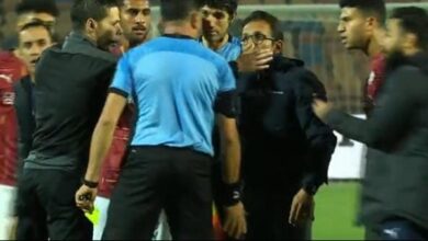 مشادة كلامية بين الجهاز الفني لفريق سيراميكا وإبراهيم نور الدين في الدوري المصري