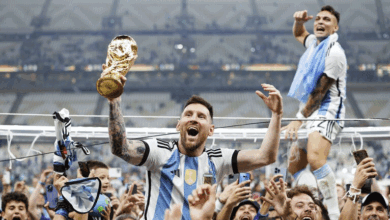 رقم قياسي عالمي لصورة ميسي مع كأس العالم