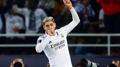 احتفل فيديريكو فالفيردي، لاعب ريال مدريد، بصورة خاصة ضد الهلال في المباراة التي سجل فيها هدفين ليحقق الملكي لقب كأس العالم للأندية