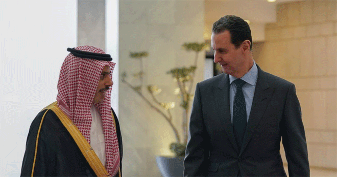 الأسـد يستقبل وزير الخارجية السعودي في قصر الشعب